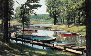 Lake Murphreysboro Recreational Area Illinois Boat Docks Vintage 1960s Postcard