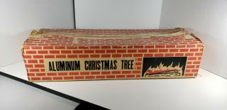 Vintage 6 Foot Aluminum Silver Christmas Tree W/ 43 Branches & Box