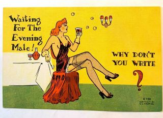 Vintage 1930 - 45 Comic " Waiting For The Evening Male Why Don 