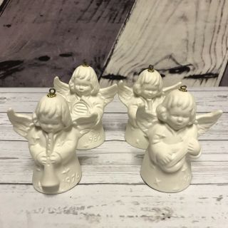4 Goebel Annual Angel Bell Ornaments 1976 1977 1982 1985