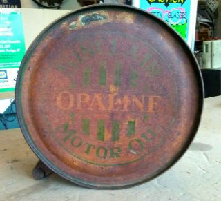Vintage Sinclair Opaline Motor Oil Rocker Can Advertising 5 Gallon Patina Old