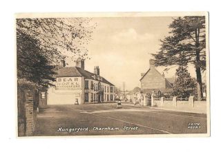 Hungerford - Charnham Street - Bear Hotel - Old 1950 Postmark Pc - Berkshire