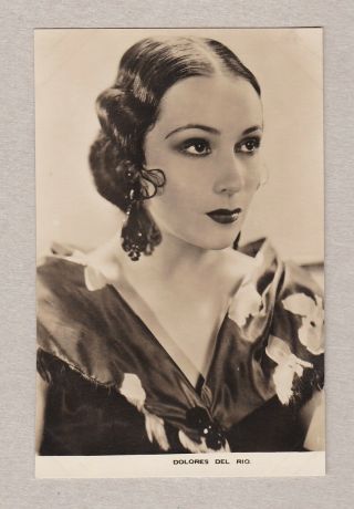 Old Real Photo Card Mexican American Silent Film Star Dolores Del Rio