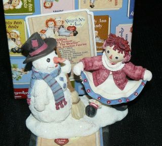 Enesco Raggedy Ann & Andy Figurine Friends Forever No Matter The Weather Mib