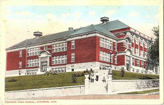 Atchison High School Atchison Kan.  Kansas Vintage Postcard Standard View Card