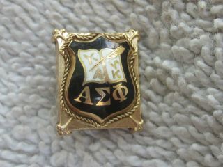 Vintage 1920 10k Solid Gold Alpha Sigma Phi Fraternity Pin Badge