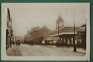 Vintage Postcard Bolton Street Bury Railway Station (m18)