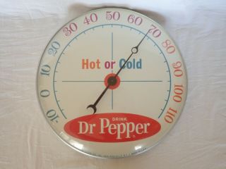 Vintage Pam Clock Co Bubble Glass Advertising Thermometer Sign Dr.  Pepper 12 "