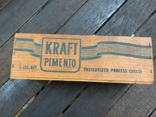 Vintage Wooden Kraft Pimento Cheese Box - 5 Lb Size
