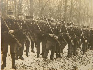 Vtg.  Postcard: Danish Soldiers At The Edge Of The Forest With Rifles Pok.  1189