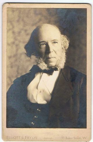 Cabinet Card Of Herbert Spencer,  Philosopher & Writer By Elliott & Fry London