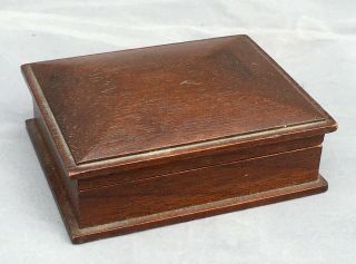Small Antique Hand Carved Walnut Box W/ Domed Lid