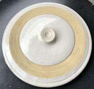Small Stoneware Crock Lid Only 6.  25” Opening 7.  75” Overall 1