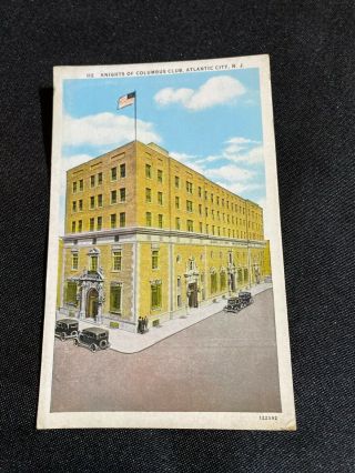 Knights Of Columbus Club Atlantic City,  Jersey Postcard 1930 