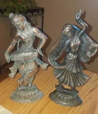 Fabulous Vtg Spetler Art Deco Dancing Women Bronze Statues Neoclassical