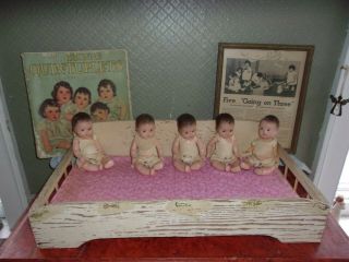 Vintage Madame Alexander Dionne Quintuplets (7 Inch Composition From The 1930 