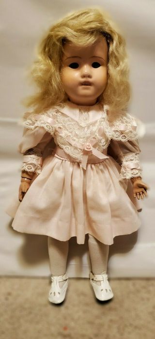 Antique Schoenhut Doll,  Girl,  January 17 1911 Wooden Sleepy Eye Doll 15” Rare