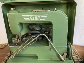 Vintage Elna Grasshopper Sewing Machine Metal Case & Accessories 2