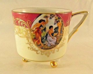 Vintage Royal Halsey Fine China Red 3 Footed Tea Cup,  No Saucer