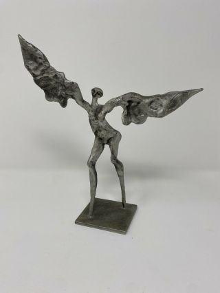 Vintage Don Drumm Cast Aluminum Figurine Sculpture Dancer Angel Signed Fantasy