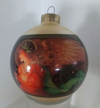 Rare Vintage 1982 Hallmark Glass Ball Christmas Ornament " Christmas Angel " W/box