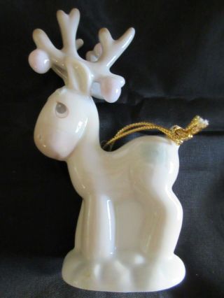 Precious Moments Reindeer Ornament Xmas Tree Holiday Decor Porcelain Vintage