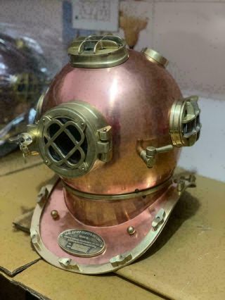 Vintage Copper Morse Boston Brass Divers Diving Helmet Sea Antique Scuba Helmet