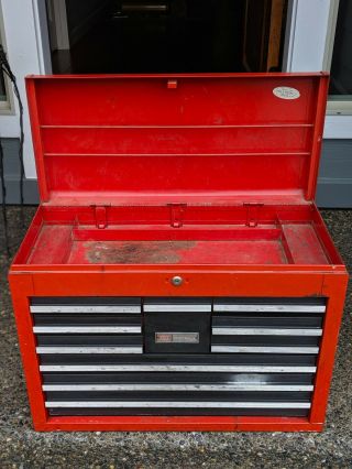 Vintage Sears Craftsman 10 Drawer Top Tool Chest Box Red 26 " X 19 " Exc Fast Ship