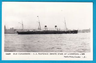 Old Cunarder White Star Line S.  S.  Teutonic At Liverpool