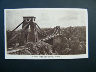 Old Ra Postcard Of Clifton Suspension Bridge,  Bristol.  Posted 1946.
