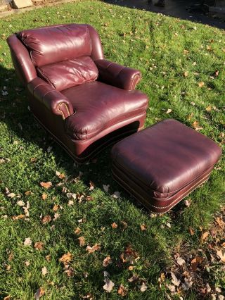 Hancock & Moore Top Grain Leather Austin Model Chair And Ottoman