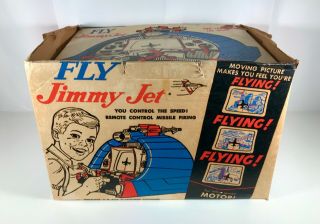 Vintage Deluxe Reading Jimmy Jet Battery Operated Airplane Cockpit Toy W/box