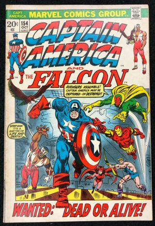 Captain America (1968) 154 Fn (6.  0) With Falcon 1st Full App Jack Monroe Nomad