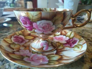 Saji Fine China Hand Painted Tea Cup And Saucer
