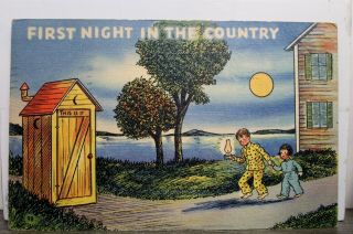 Scenic First Night In The Country Postcard Old Vintage Card View Standard Postal