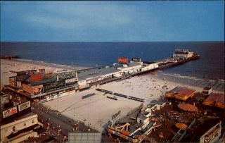 Steel Pier Atlantic City Jersey Aerial View 1950 - 60s Vintage Postcard