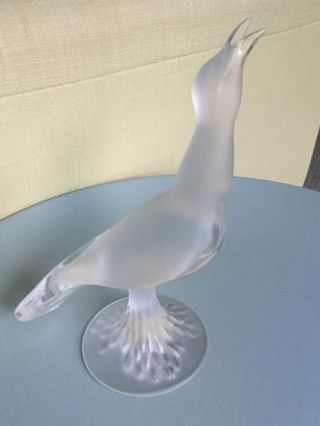 Vintage Lalique Crystal Large Seagull With Head Up