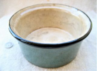 Blue Green & Cream Pottery Crcok Dish Circa Early 1900 