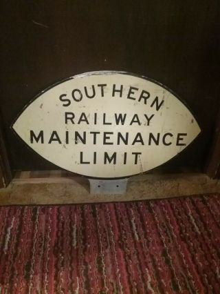 Vintage Southern Railway Maintenance Limit Metal Sign Railroad