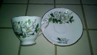 Vintage Royal Kent Bone China Tea Cup And Saucer Flower Design Made In England