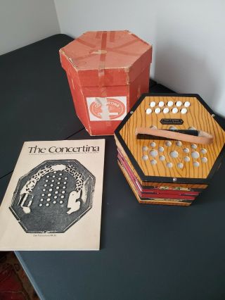 Vintage Scholer Concertina Accordion East Germany Vintage Folk Squeeze Box Hippy