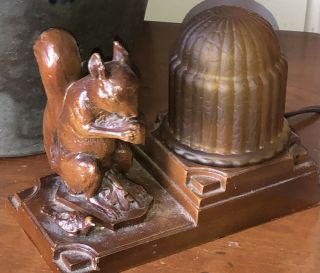 Art Deco Vintage Signed Nuart Creations Frankart Orig Squirrel Acorn Lamp Shade