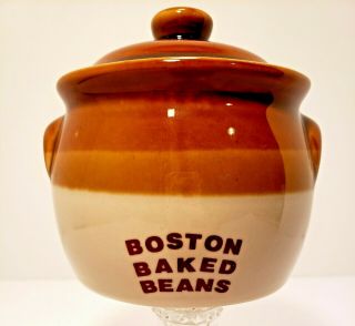 The Pot Shop,  Boston Baked Beans 1 Pint Crock,  Vintage Stoneware