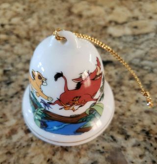 1994 Disney Grolier Collectibles Bell Ornament The Lion King Simba Timon Pumbaa