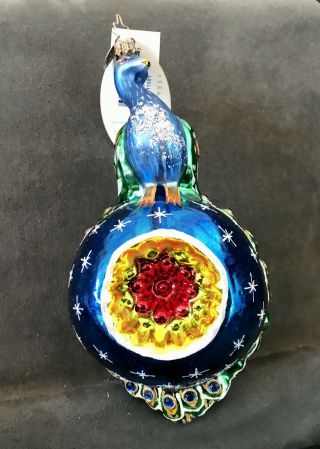 Radko Peacock ‘in Living Color’ Ornament.  Vintage With Tags.