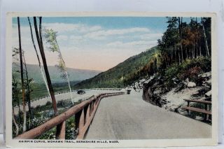 Massachusetts Ma Berkshire Hills Mohawk Trail Hairpin Curve Postcard Old Vintage