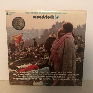 Woodstock Movie Soundtrack And More 3 Lp Set 1970 Cotillion Sd3 - 500 Vg