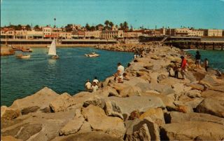 Vintage Postcard The Breakwater Redondo Beach Ca