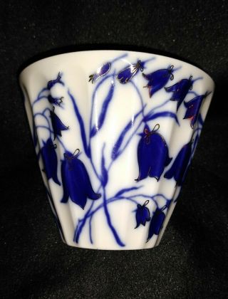 Bone China Lomonosov? St Petersburg Russia Hand Painted Tea Cup Blue Flowers