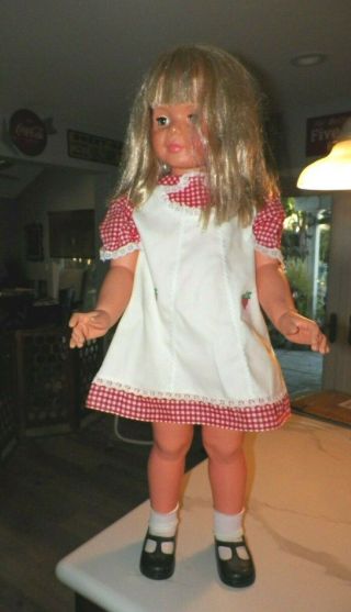 Vintage Ideal Patty Playpal Blond With Bangs Hazel Eyes Clothes 35 "